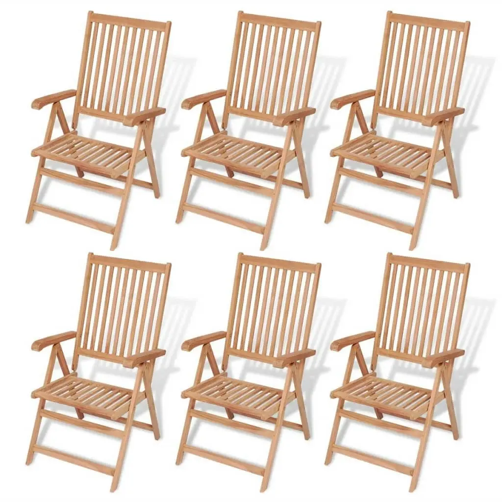 7 Piece Outdoor Dining Set with Folding Chairs Solid Teak Wood 43032