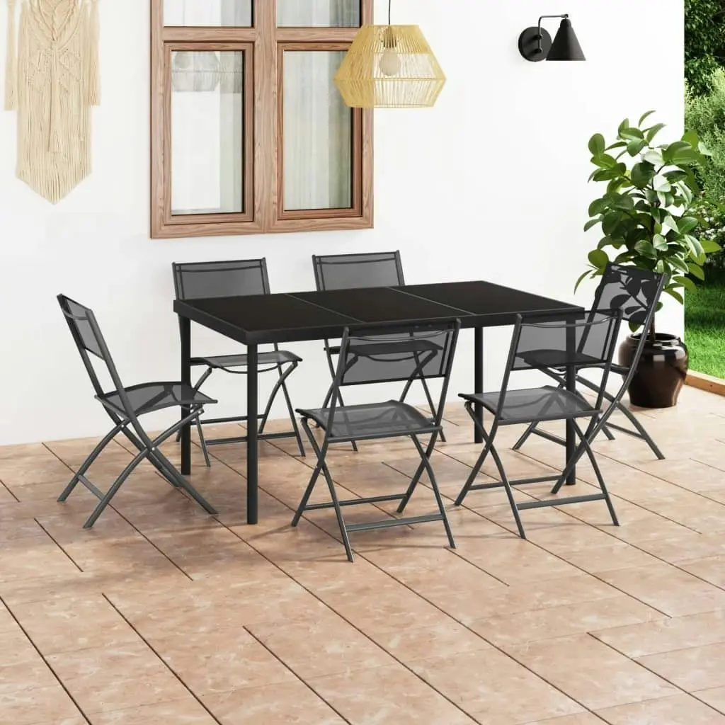 7 Piece Outdoor Dining Set Steel 3073494