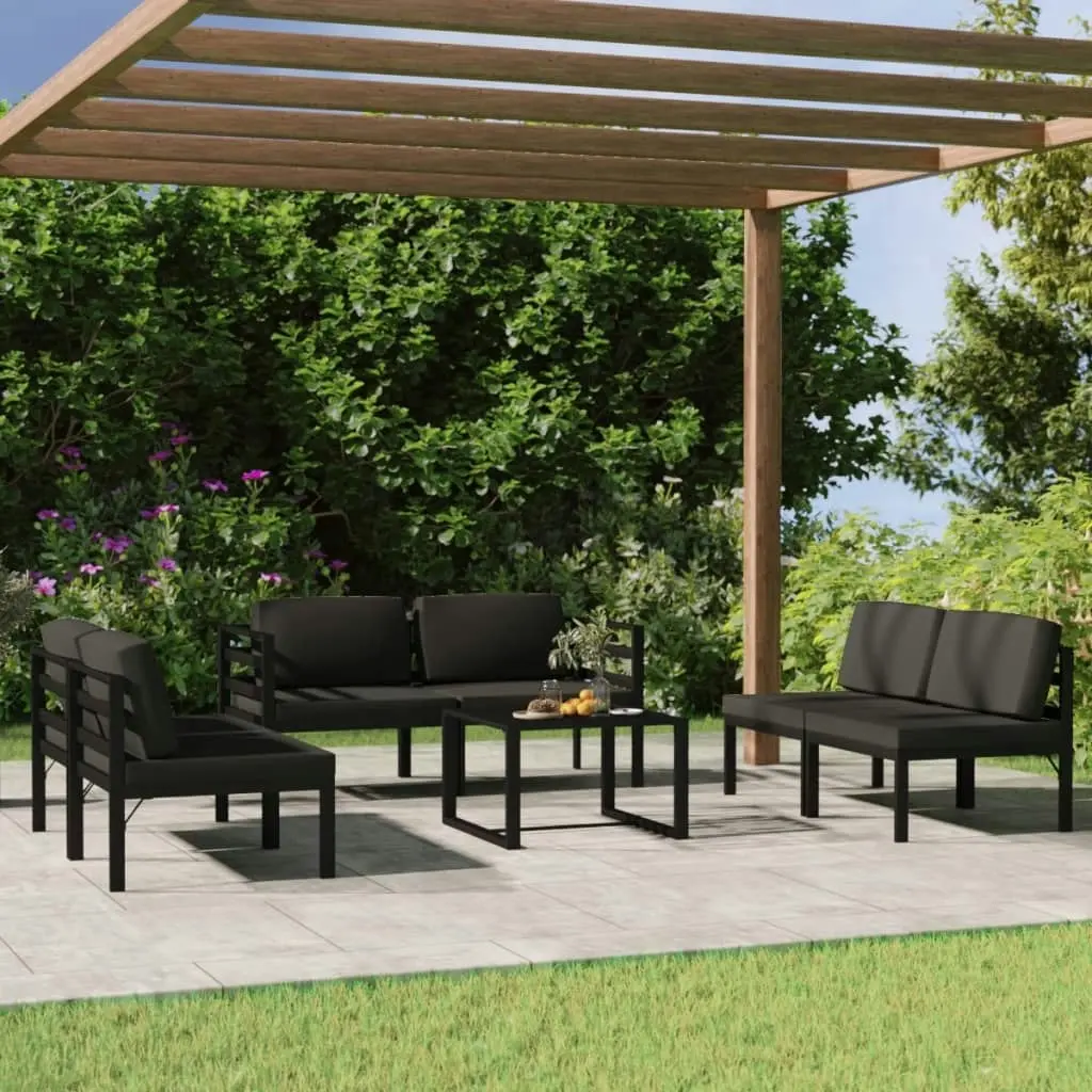 7 Piece Garden Lounge Set with Cushions Aluminium Anthracite 3107803