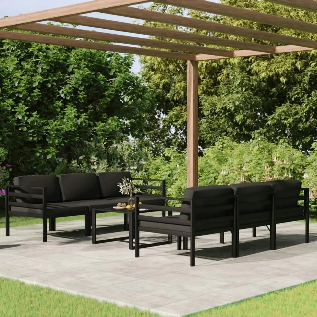 7 Piece Garden Lounge Set with Cushions Aluminium Anthracite 3107805