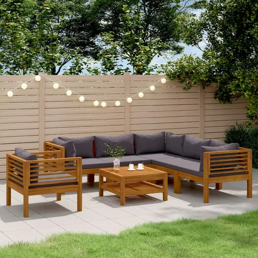 7 Piece Garden Lounge Set with Cushion Solid Acacia Wood 3086906