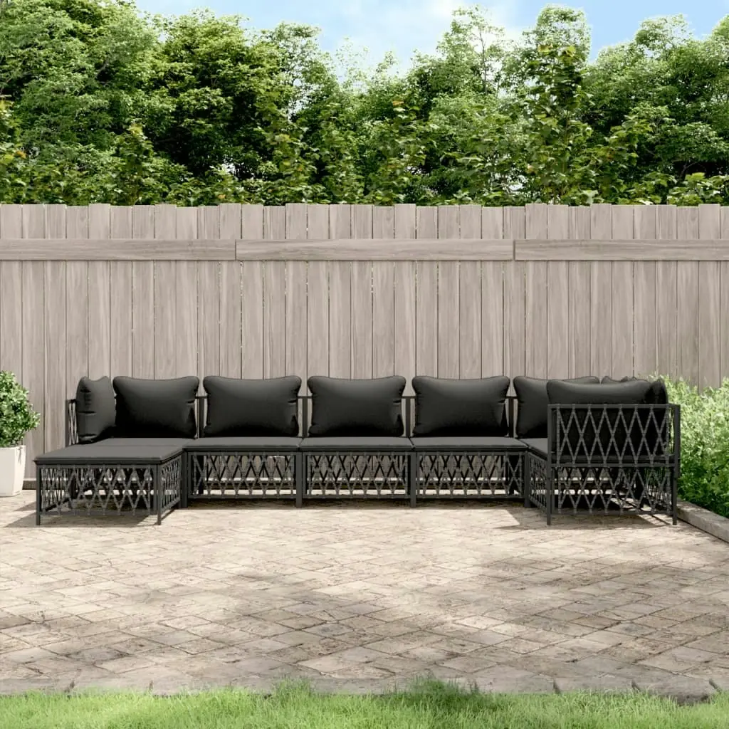 7 Piece Garden Lounge Set with Cushions Anthracite Steel 3186897