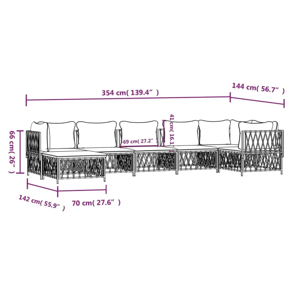 7 Piece Garden Lounge Set with Cushions Anthracite Steel 3186897