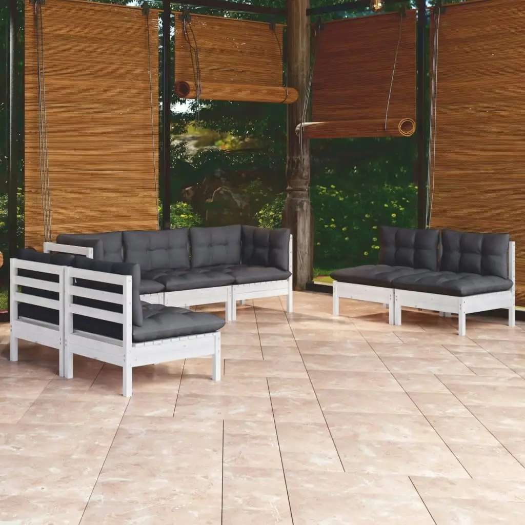 7 Piece Garden Lounge Set with Cushions Solid Pinewood 3096221