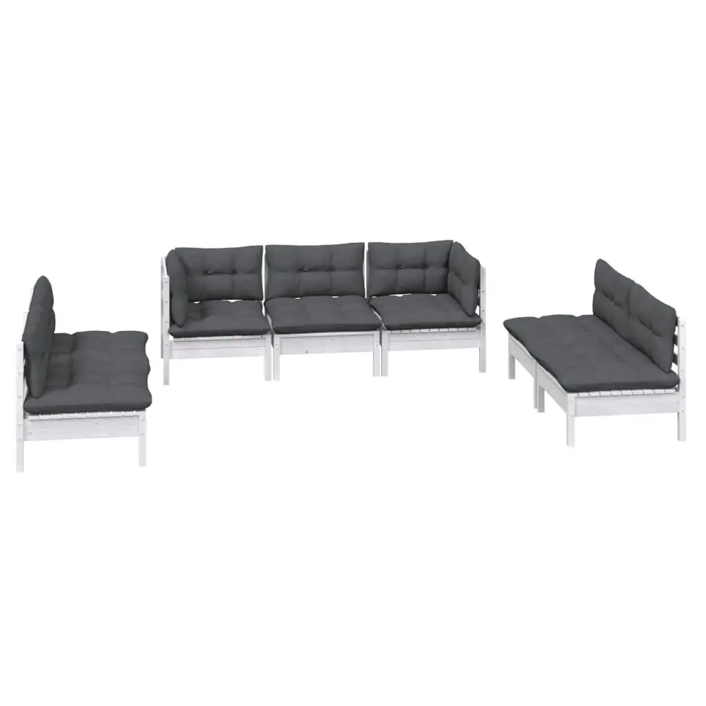 7 Piece Garden Lounge Set with Cushions Solid Pinewood 3096221