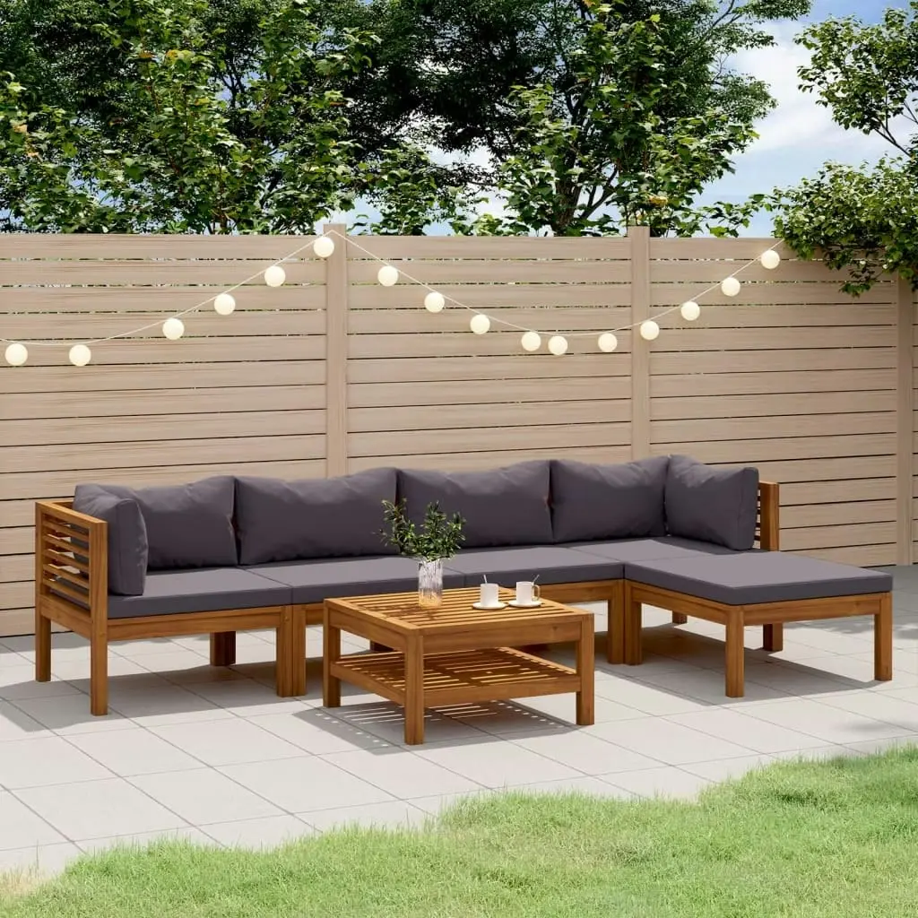 7 Piece Garden Lounge Set with Cushion Solid Acacia Wood 3086898