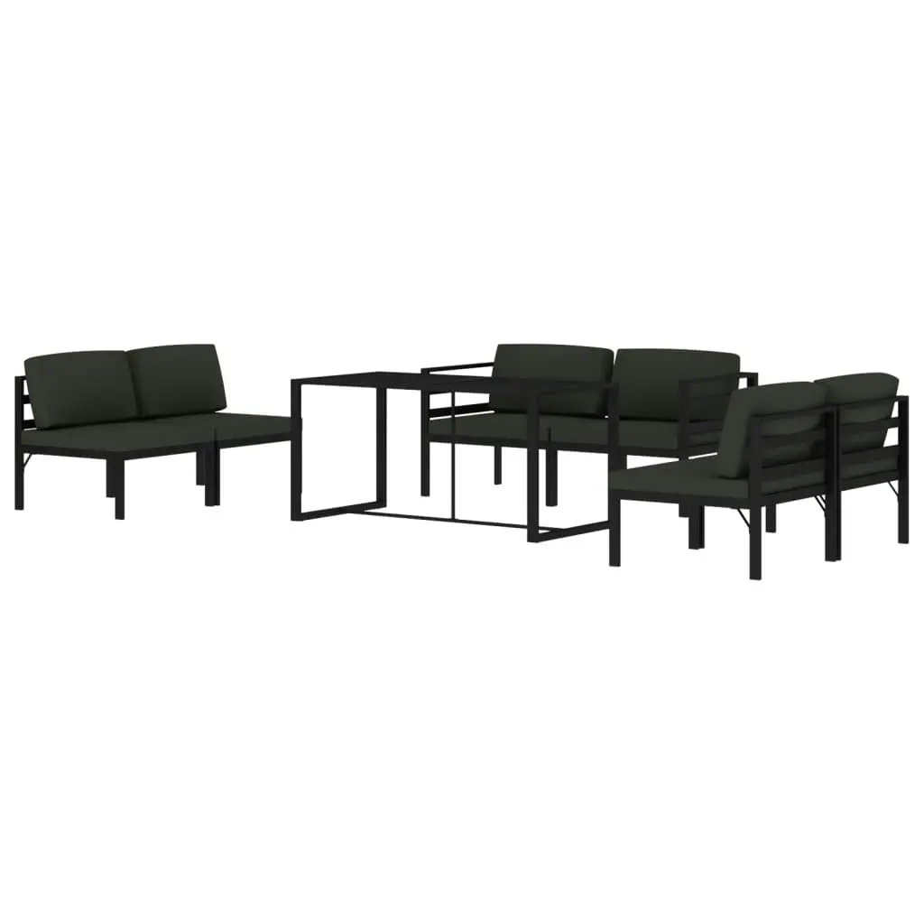 7 Piece Garden Lounge Set with Cushions Aluminium Anthracite 3115921