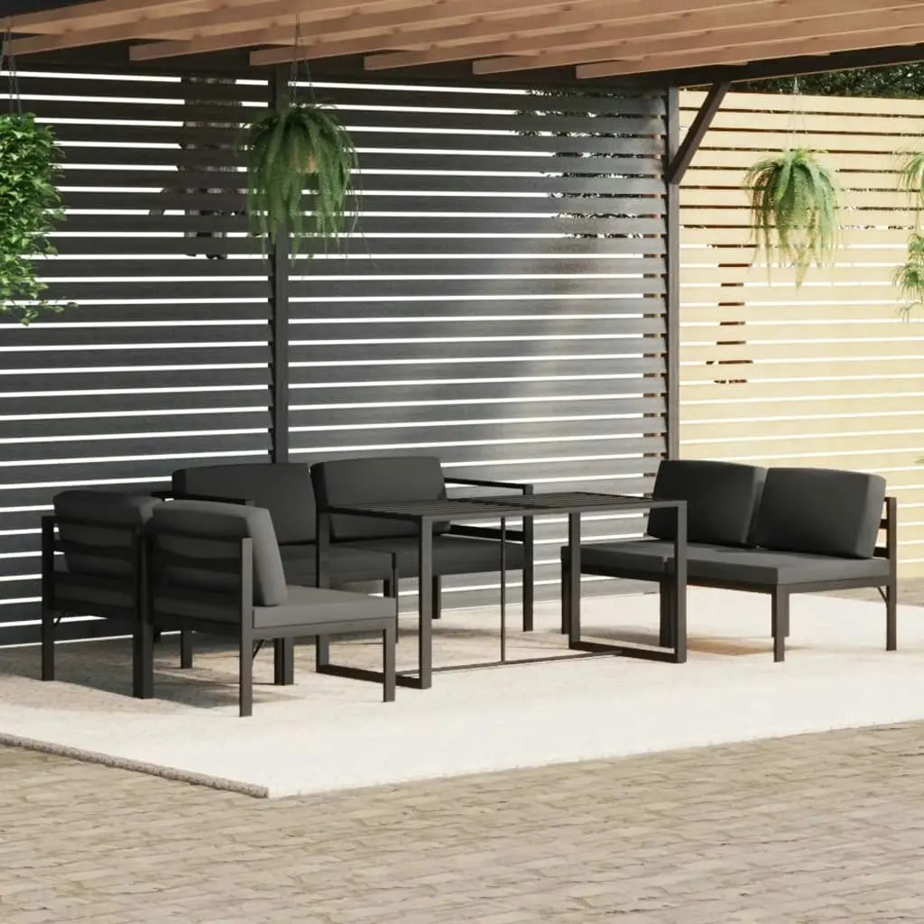 7 Piece Garden Lounge Set with Cushions Aluminium Anthracite 3115921