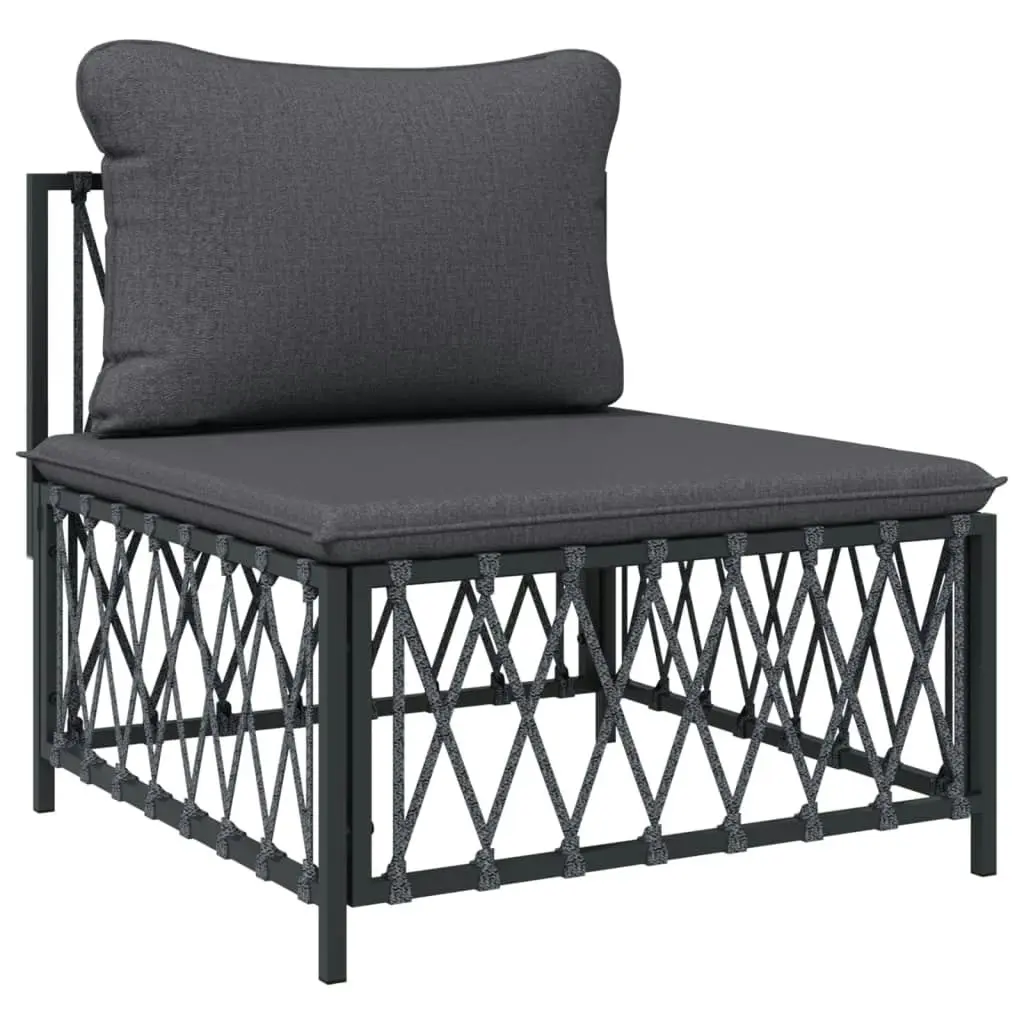 7 Piece Garden Lounge Set with Cushions Anthracite Steel 3186905