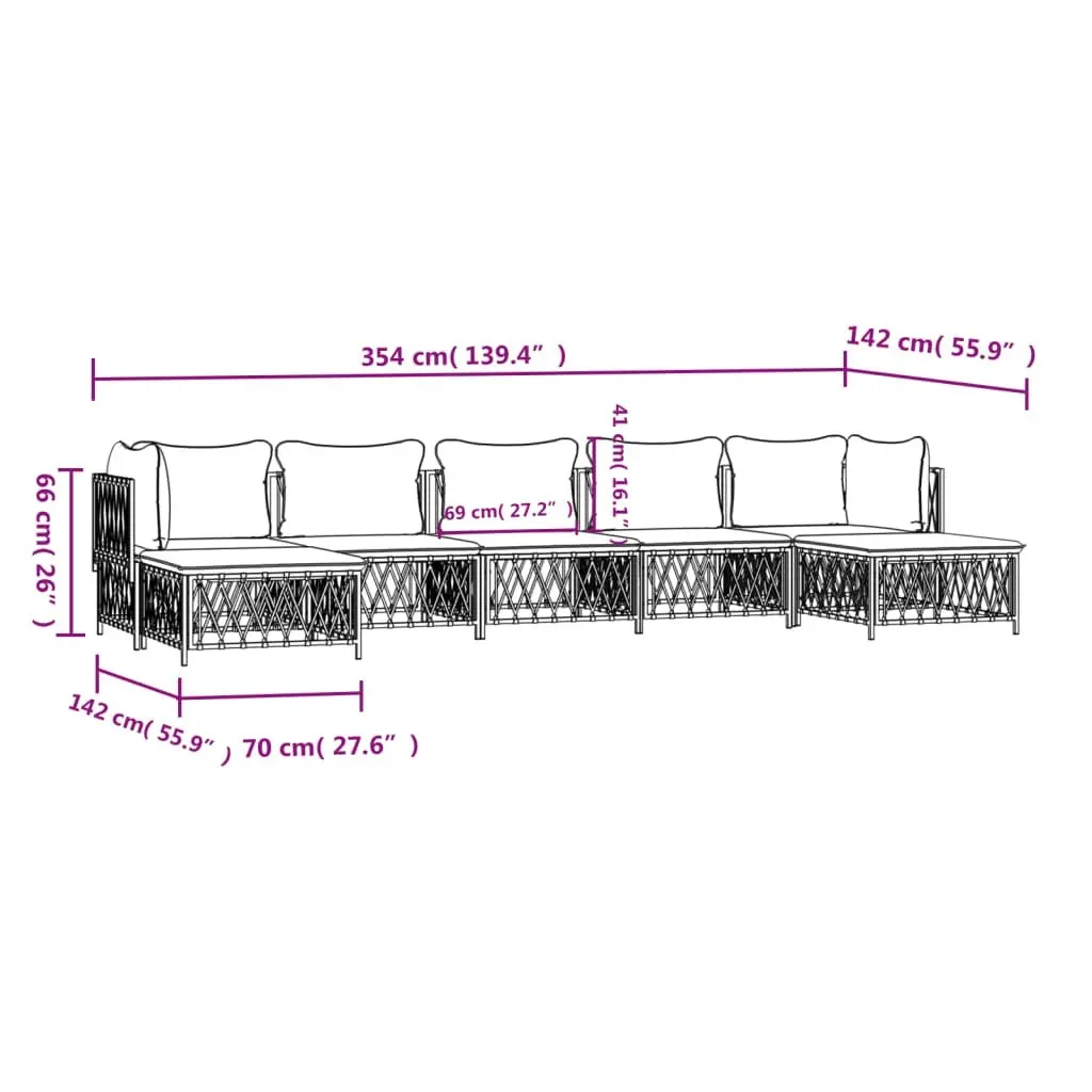 7 Piece Garden Lounge Set with Cushions Anthracite Steel 3186905