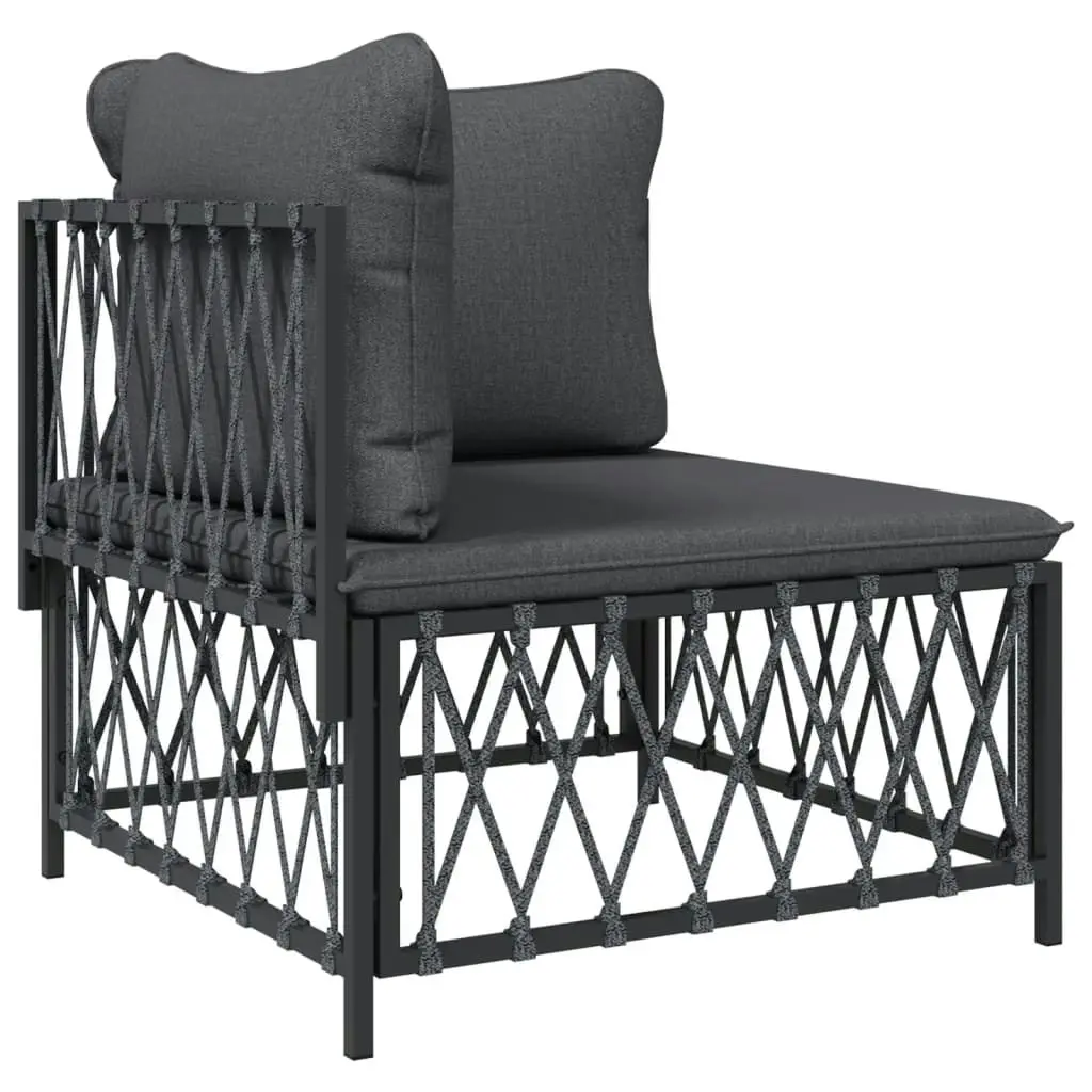 7 Piece Garden Lounge Set with Cushions Anthracite Steel 3186905