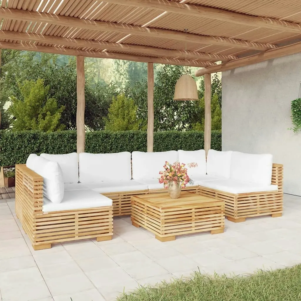 7 Piece Garden Lounge Set with Cushions Solid Teak Wood 3100893