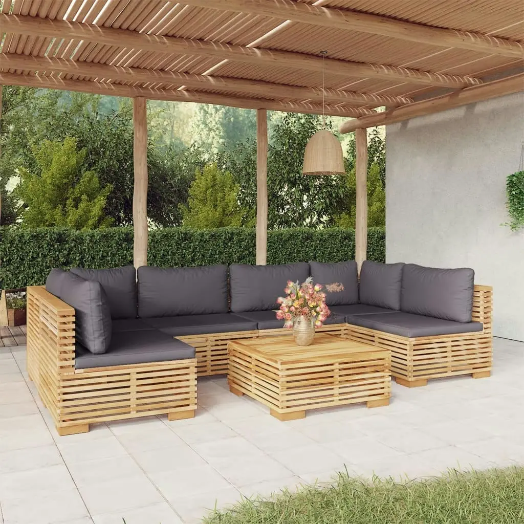 7 Piece Garden Lounge Set with Cushions Solid Teak Wood 3100894