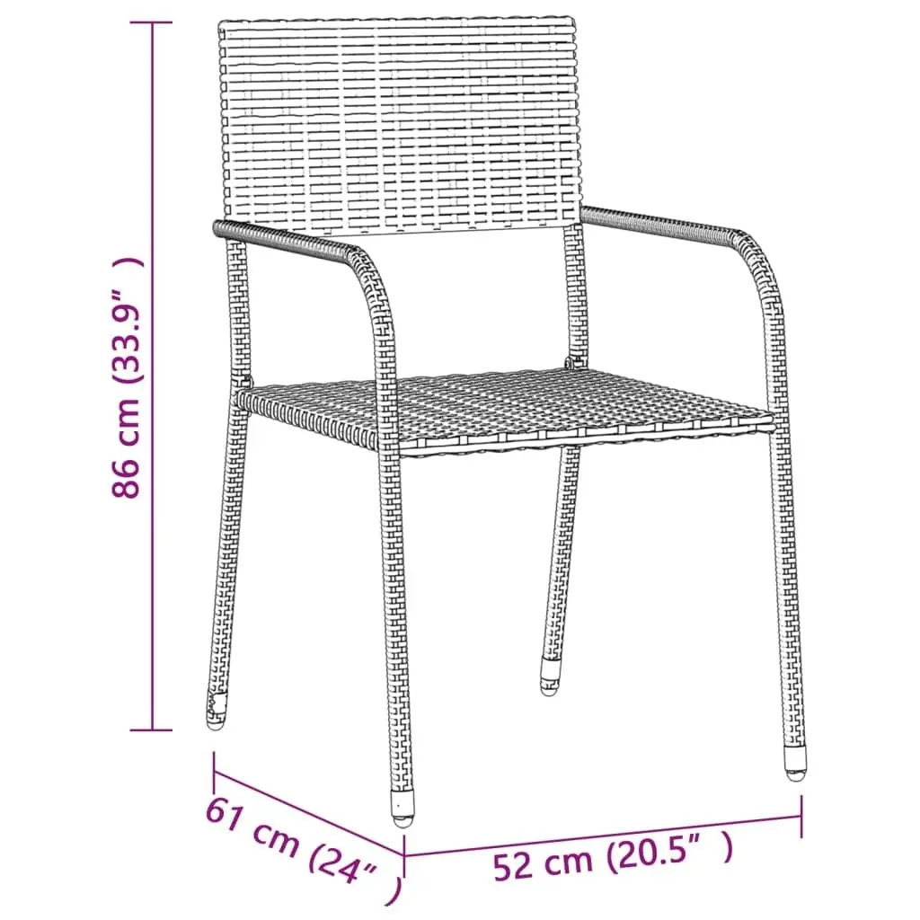 7 Piece Outdoor Dining Set Poly Rattan Grey 3120103