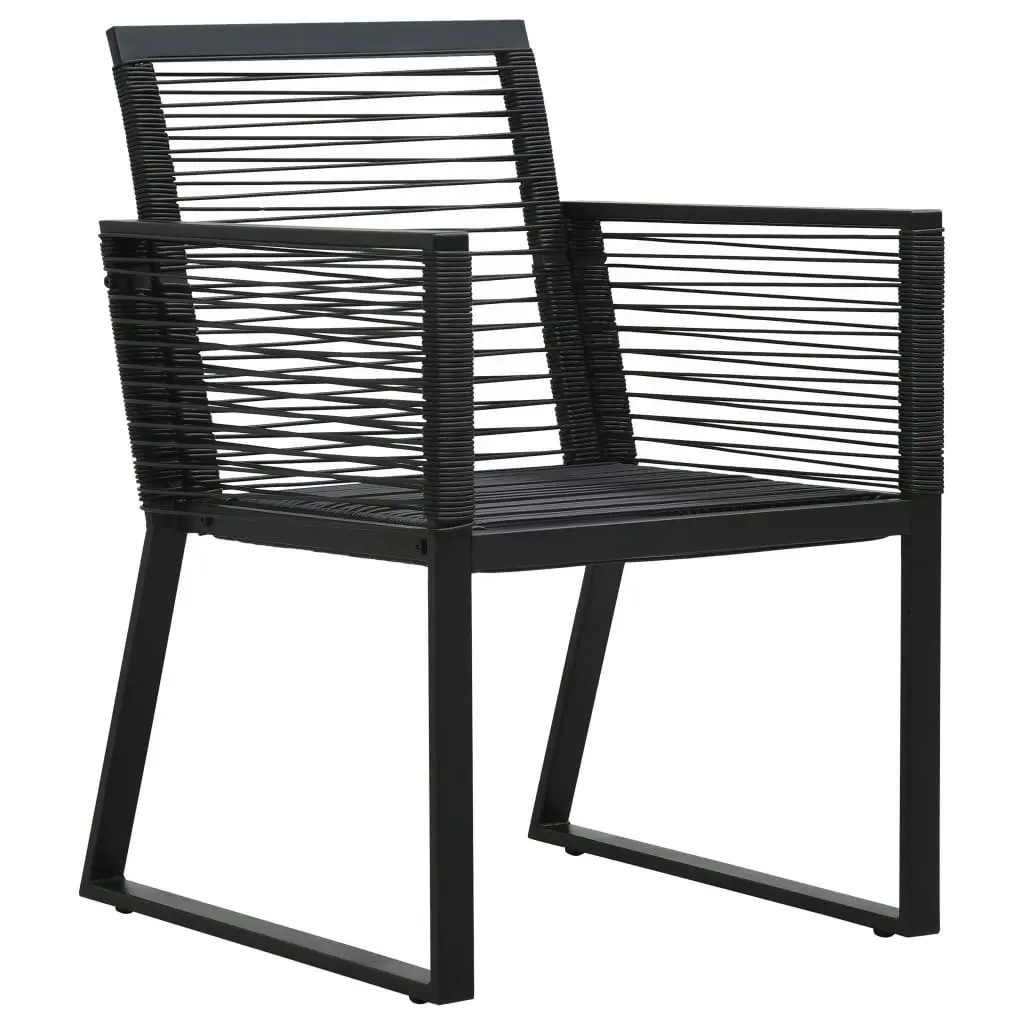 7 Piece Outdoor Dining Set PVC Rattan Black 3060217