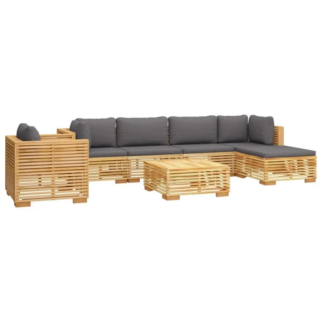 7 Piece Garden Lounge Set with Cushions Solid Wood Teak 3100862