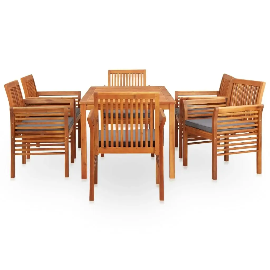 7 Piece Outdoor Dining Set with Cushions Solid Wood Acacia 278904