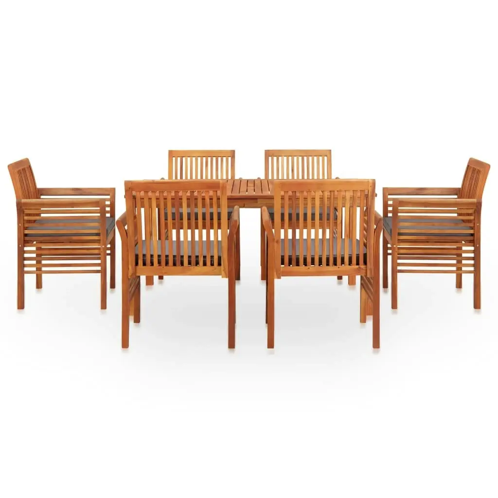 7 Piece Outdoor Dining Set with Cushions Solid Wood Acacia 278904