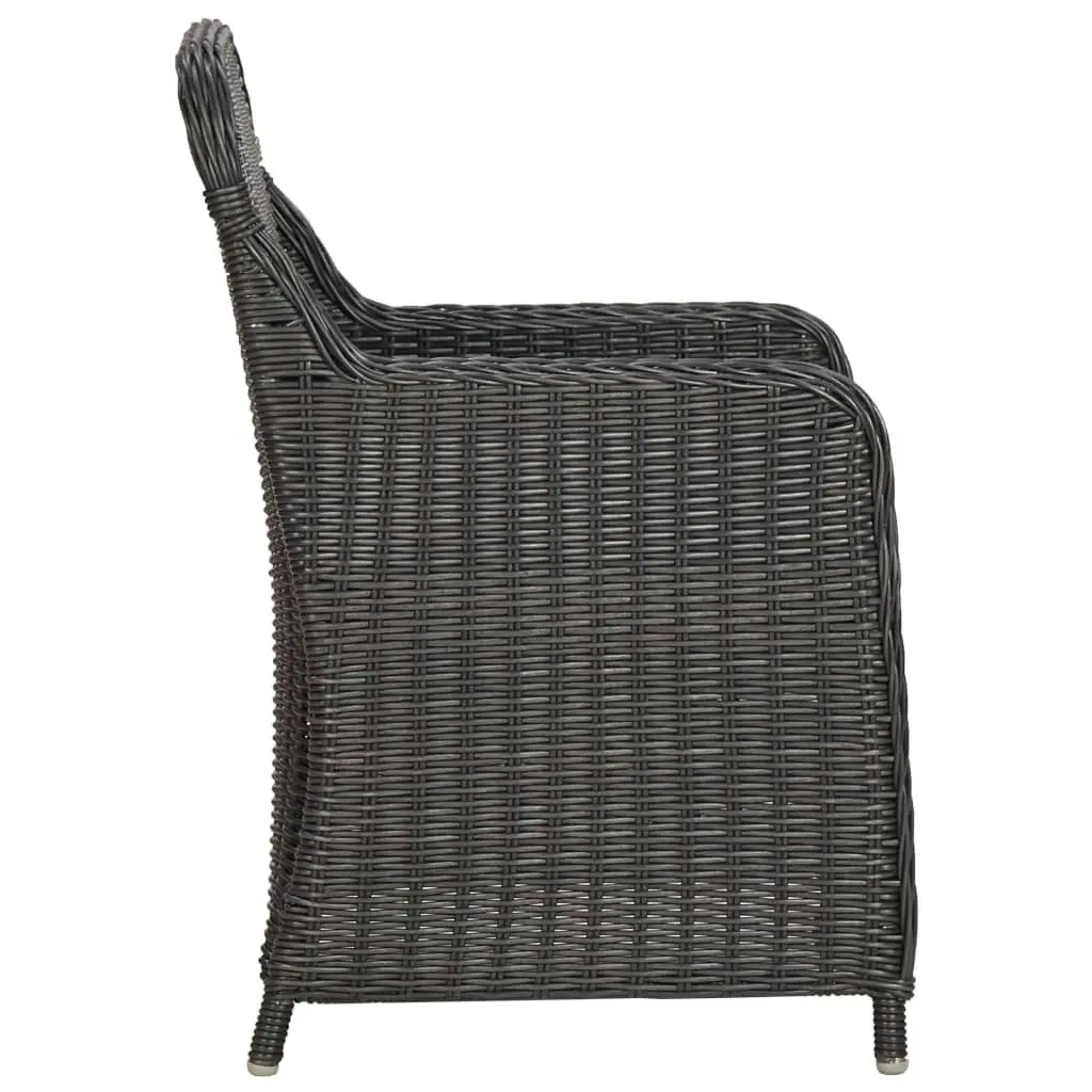 7 Piece Outdoor Dining Set Poly Rattan Black 3057808