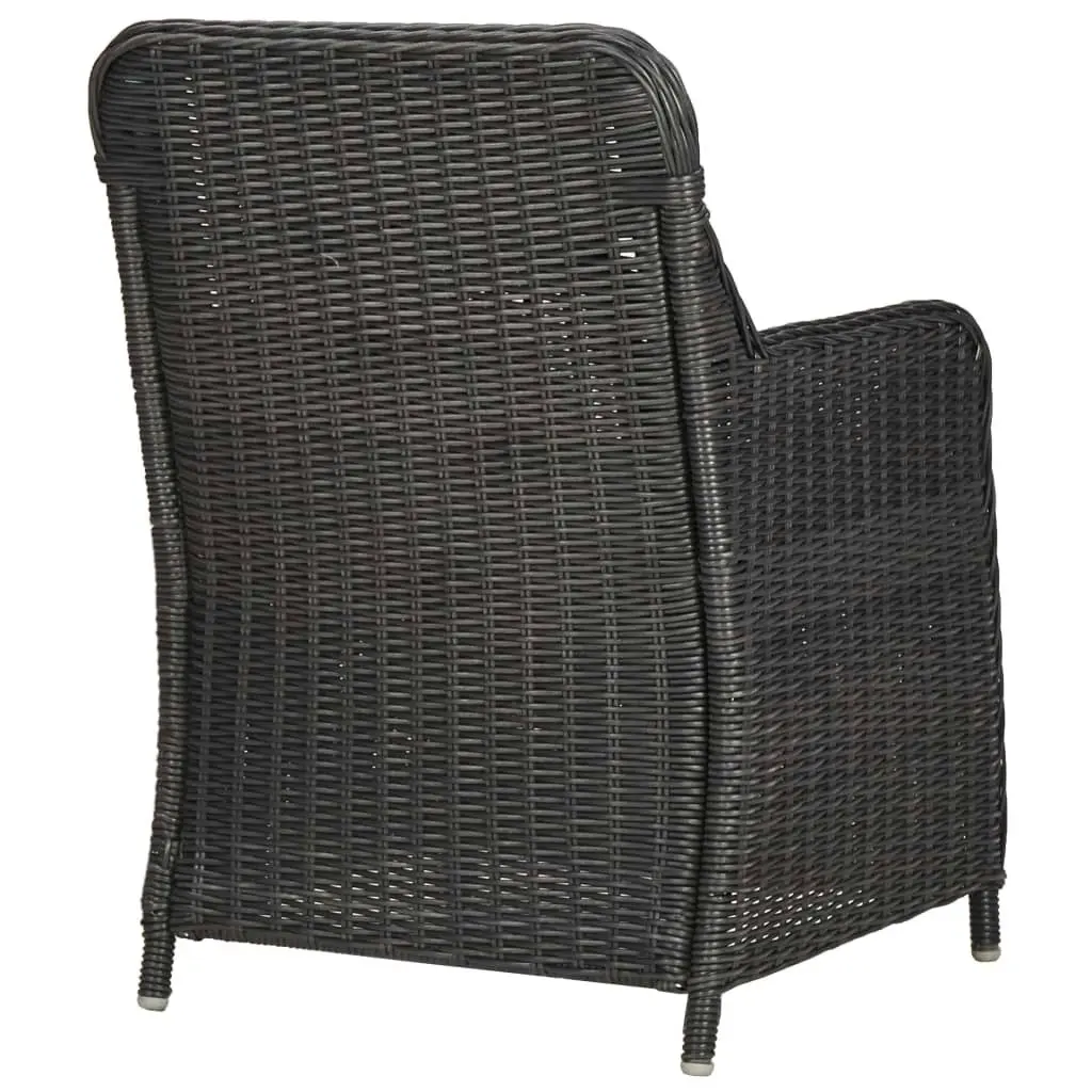 7 Piece Outdoor Dining Set Poly Rattan Black 3057808