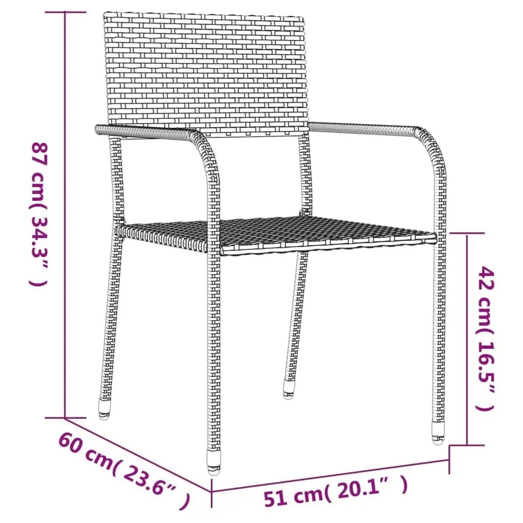 7 Piece Garden Dining Set Grey Poly Rattan 3156755