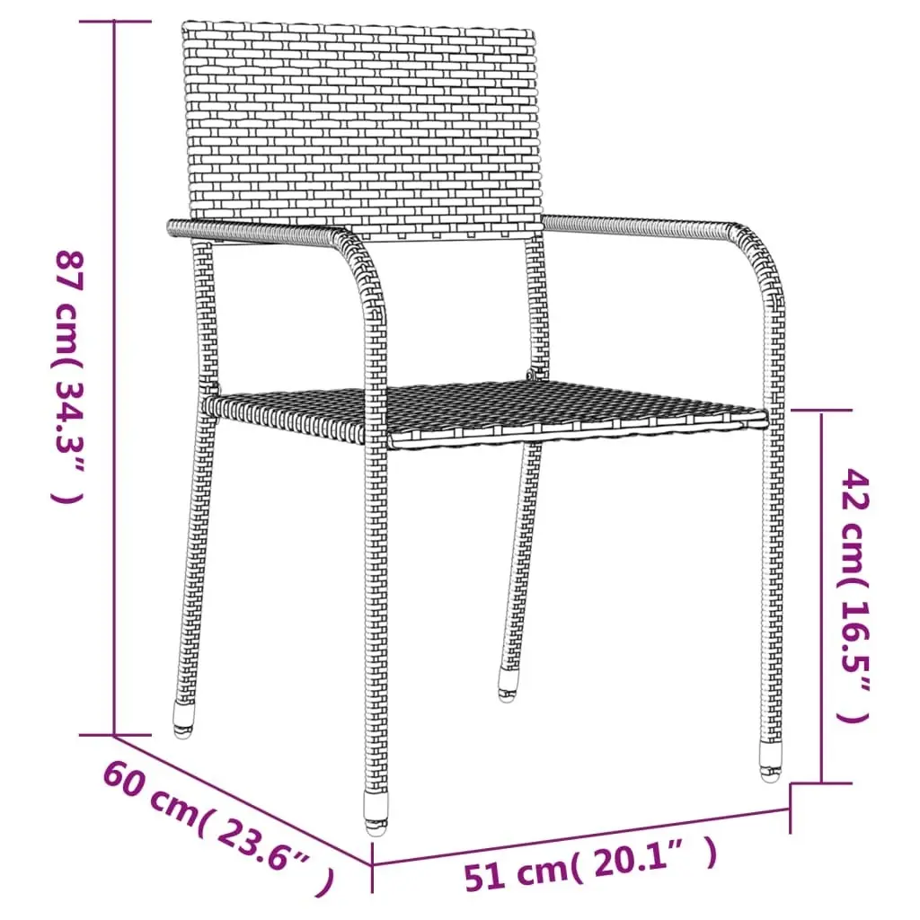 7 Piece Garden Dining Set Grey Poly Rattan 3156763