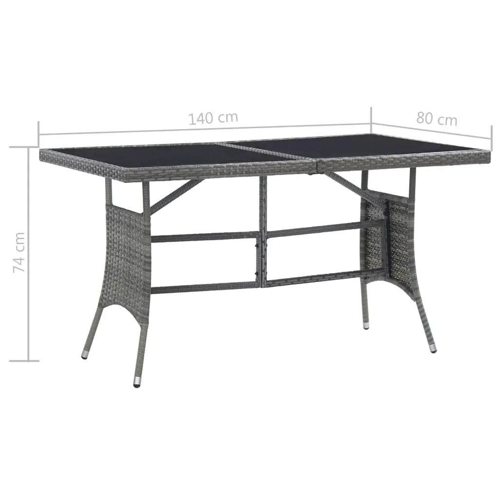 7 Piece Garden Dining Set Poly Rattan Anthracite & Grey 3059421