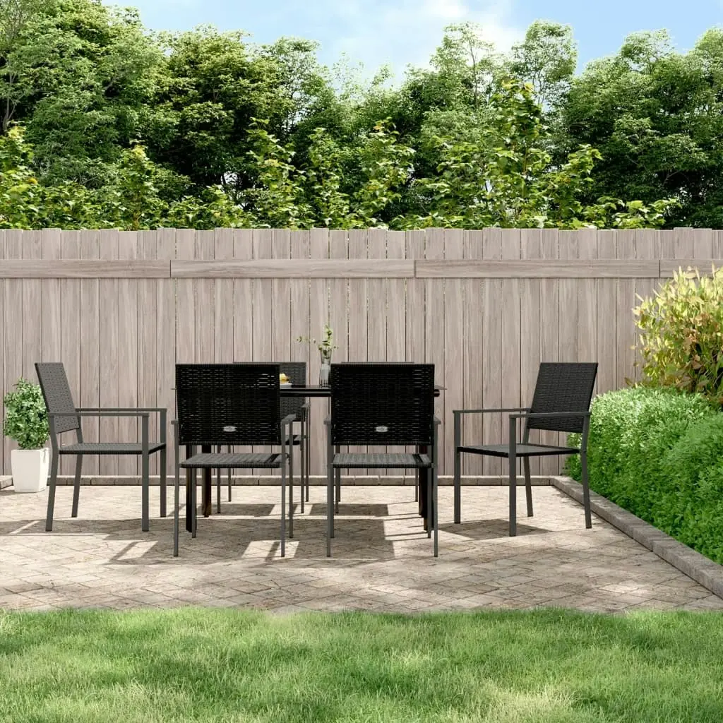 7 Piece Garden Dining Set Poly Rattan and Steel 3187024