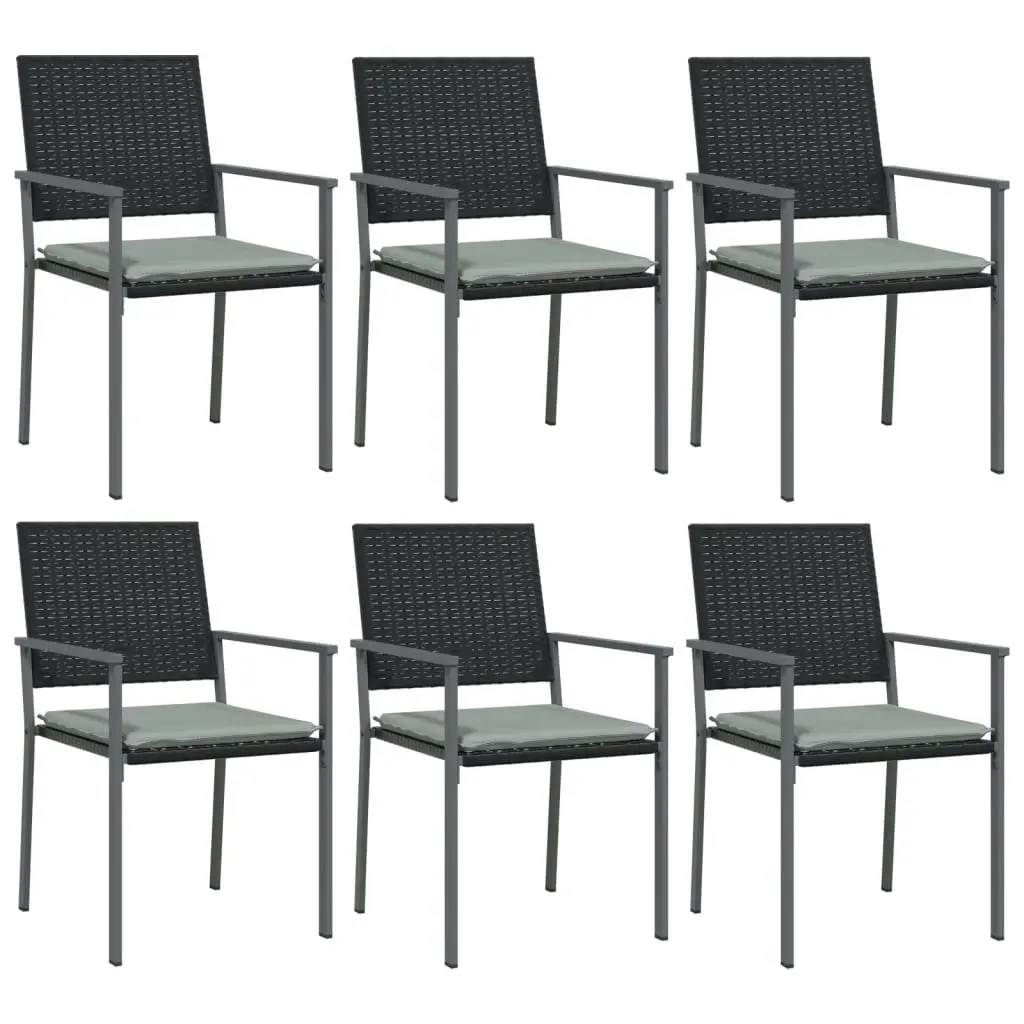 7 Piece Garden Dining Set Poly Rattan and Steel 3187031