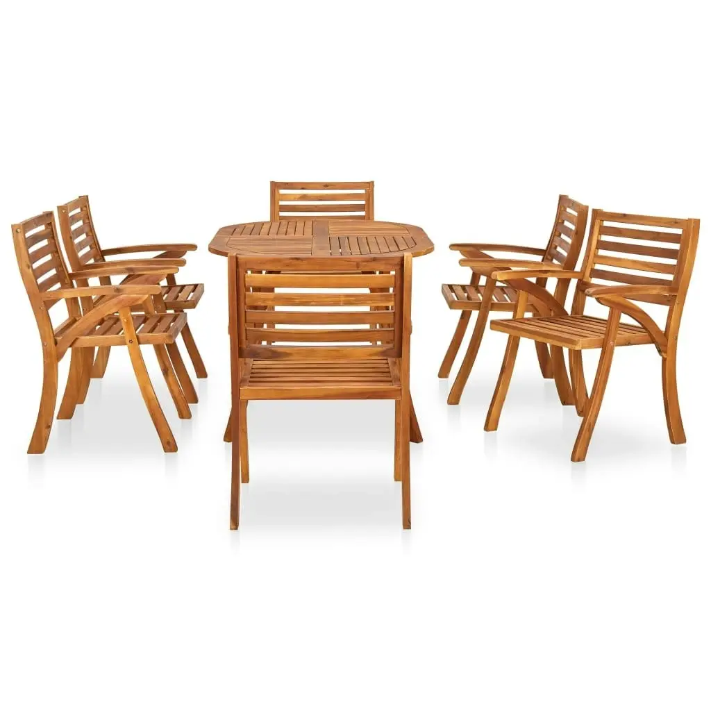 7 Piece Garden Dining Set Solid Acacia Wood 3057916