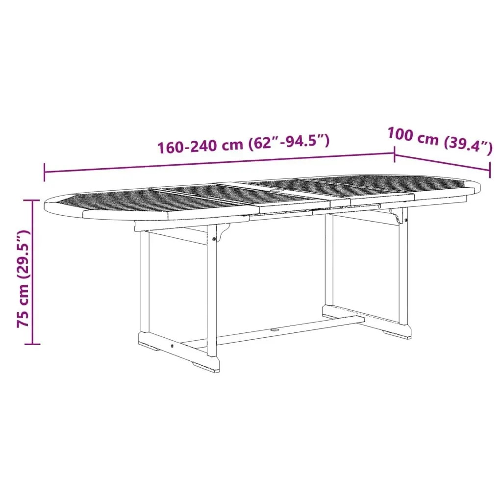 7 Piece Garden Dining Set Solid Wood Acacia and Textilene 3279262