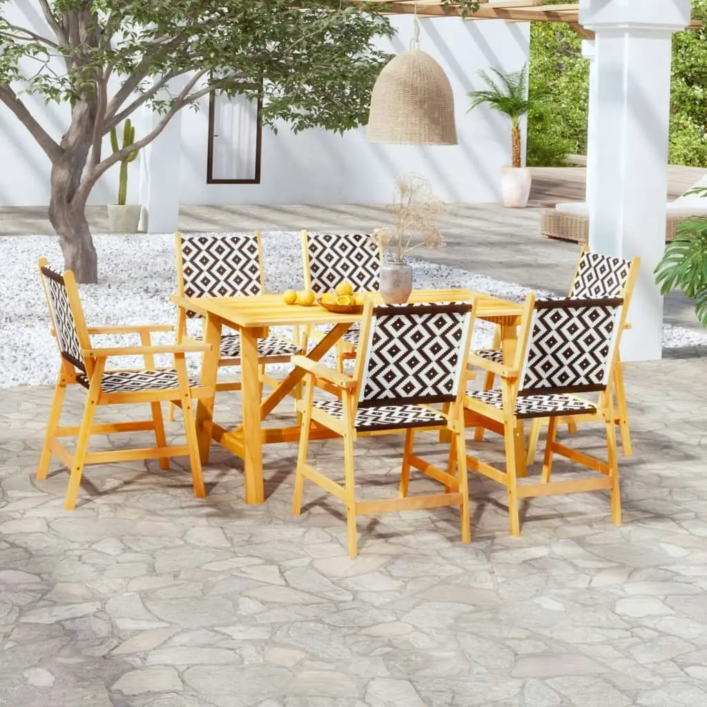 7 Piece Garden Dining Set Solid Wood Acacia 3087125