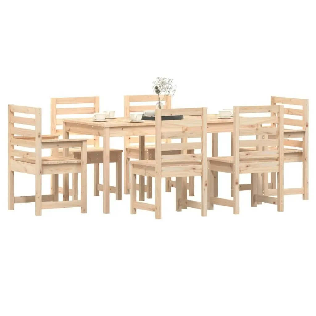 7 Piece Garden Dining Set Solid Wood Pine 3154707