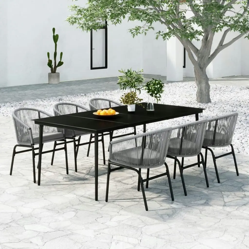 7 Piece Garden Dining Set Grey 3099255