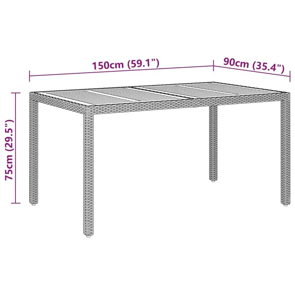 7 Piece Garden Dining Set Poly Rattan Grey 3058505