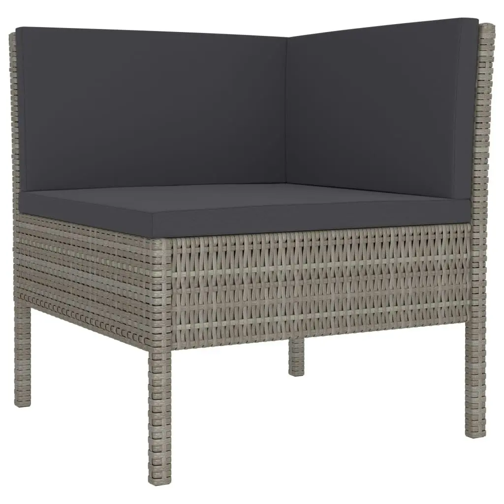 9 Piece Garden Lounge Set with Cushions Poly Rattan Grey 3056972