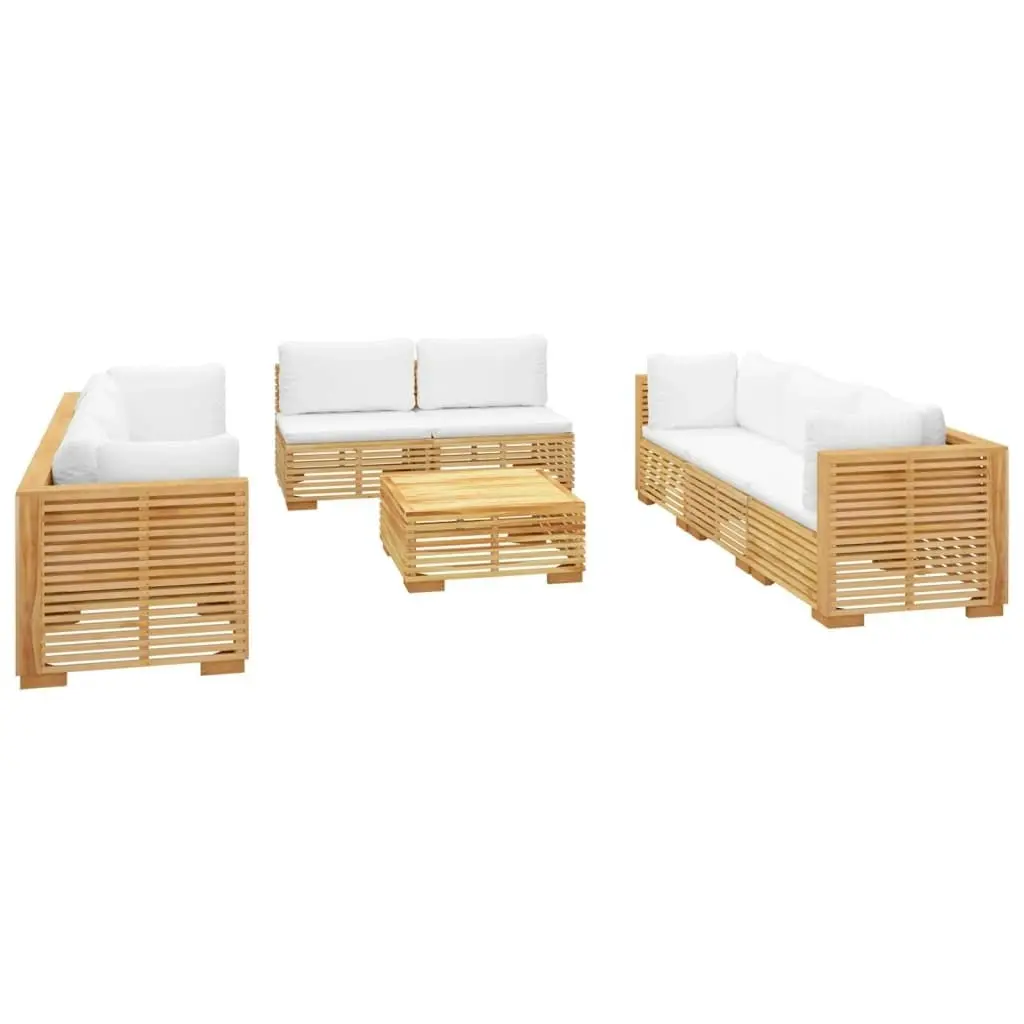 9 Piece Garden Lounge Set with Cushions Solid Wood Teak 3100873