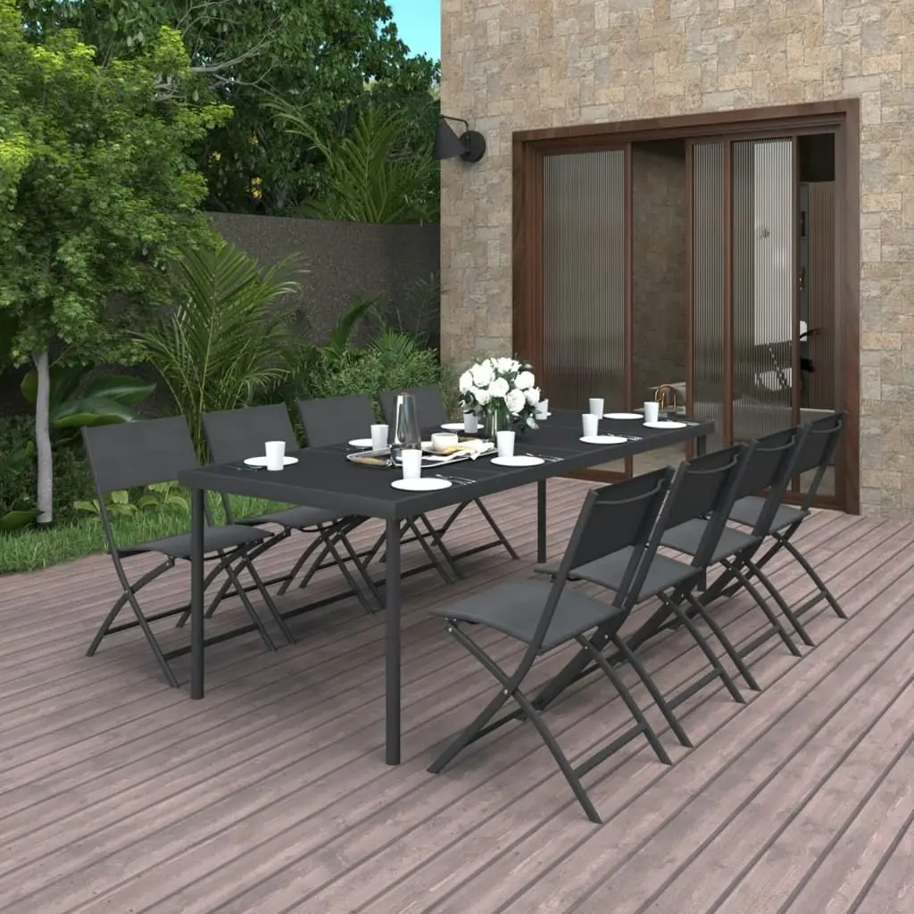 9 Piece Outdoor Dining Set Steel 3073507