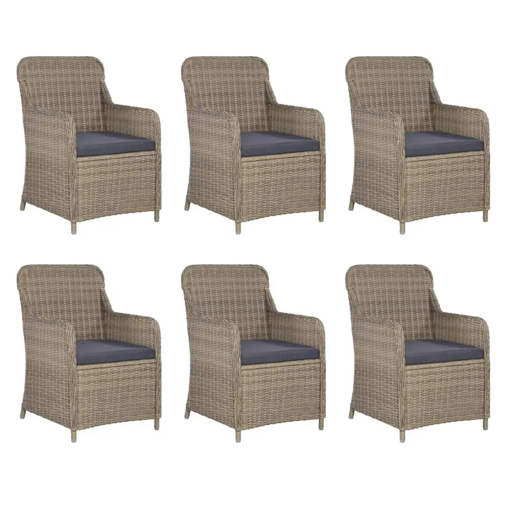 9 Piece Outdoor Dining Set Poly Rattan Brown 3057798