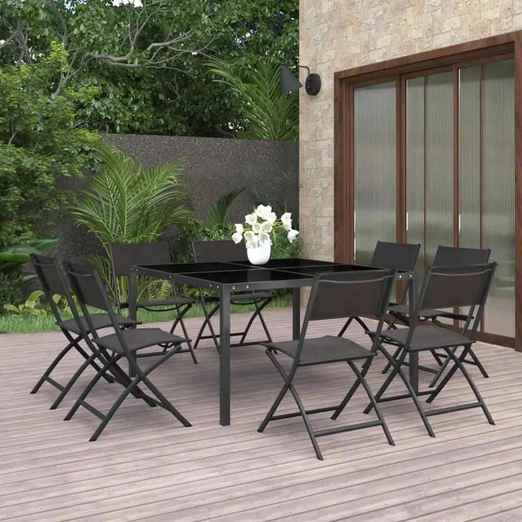 9 Piece Outdoor Dining Set Steel 3073515