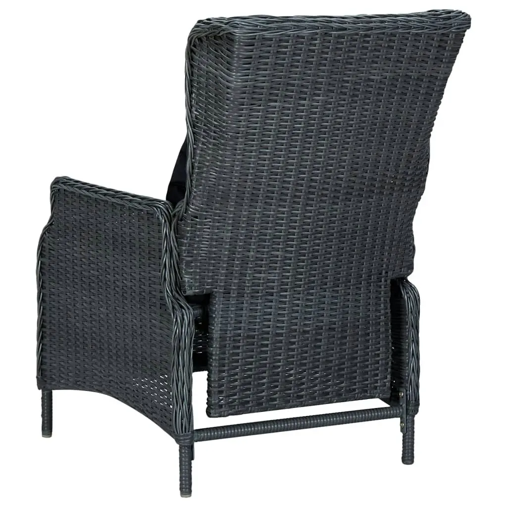 9 Piece Outdoor Dining Set with Cushions Poly Rattan Dark Grey 3060138