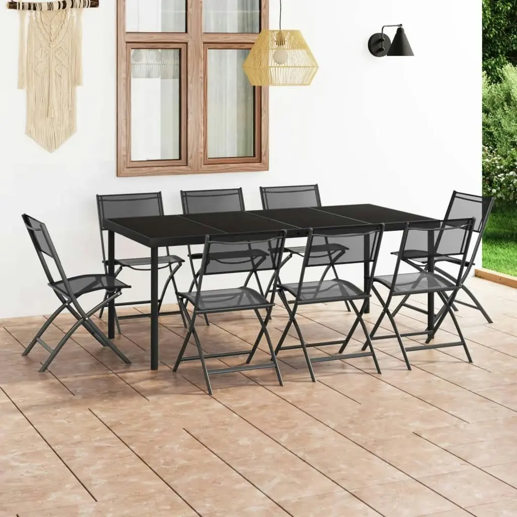 9 Piece Outdoor Dining Set Steel 3073496