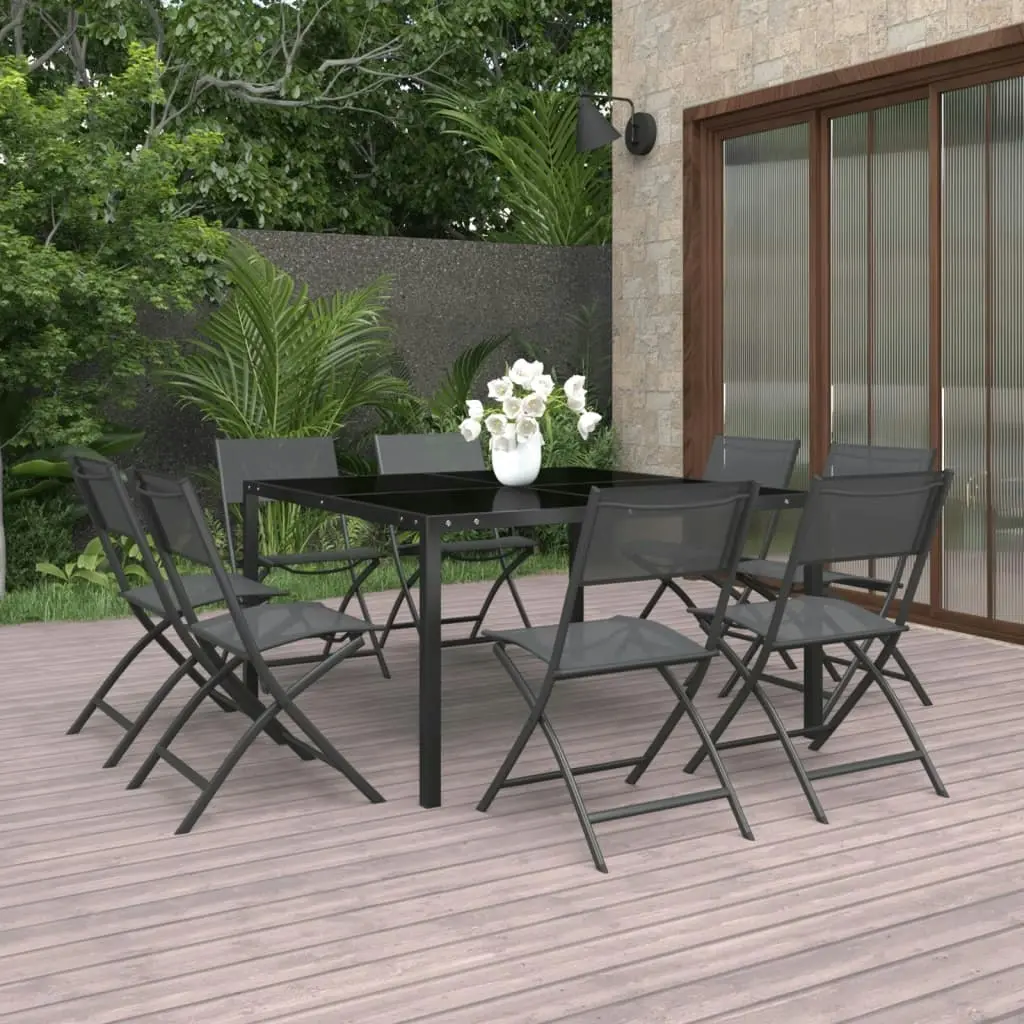 9 Piece Outdoor Dining Set Steel 3073504