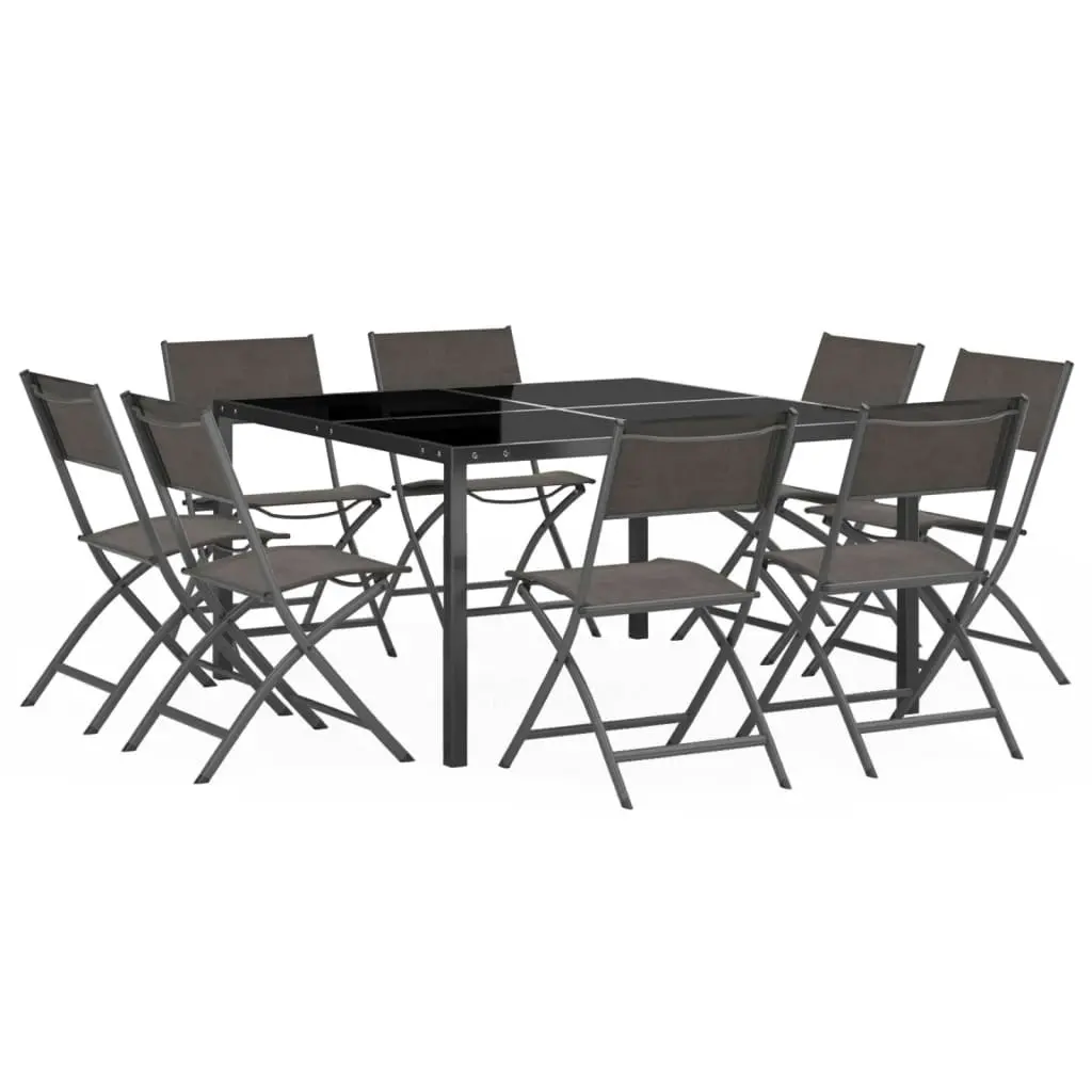 9 Piece Outdoor Dining Set Steel 3073504