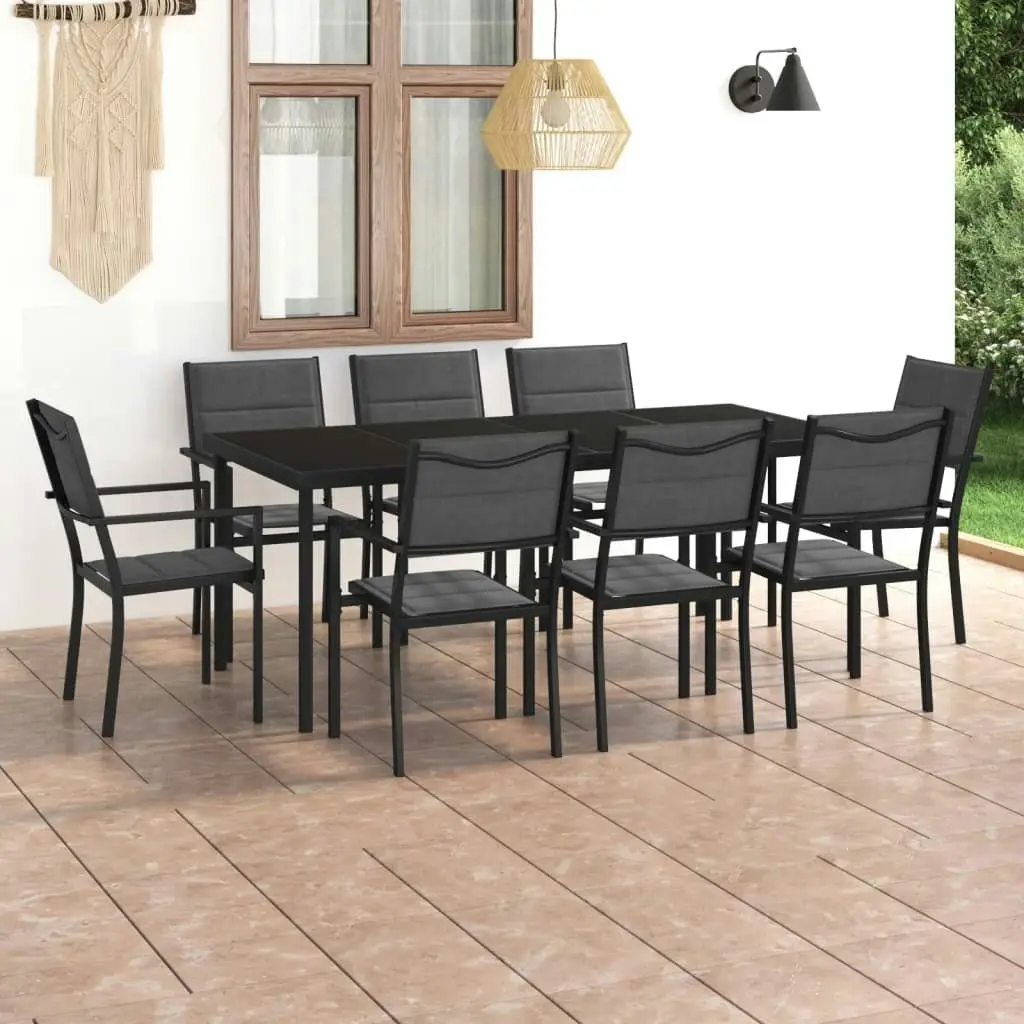 9 Piece Outdoor Dining Set Steel 3073528