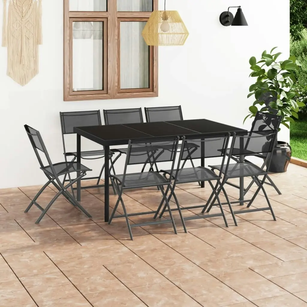 9 Piece Outdoor Dining Set Steel 3073495