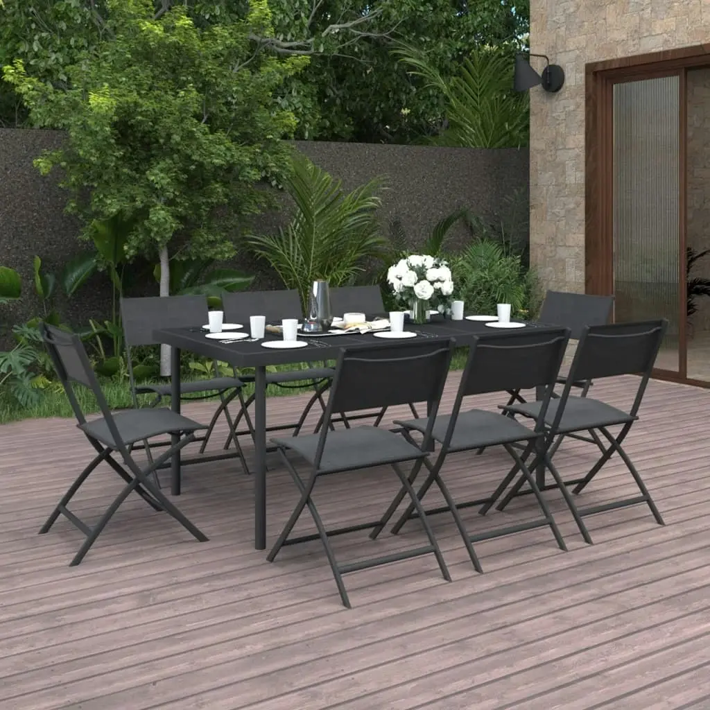 9 Piece Outdoor Dining Set Steel 3073506