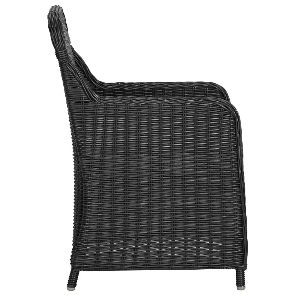 9 Piece Outdoor Dining Set Poly Rattan Black 3057806