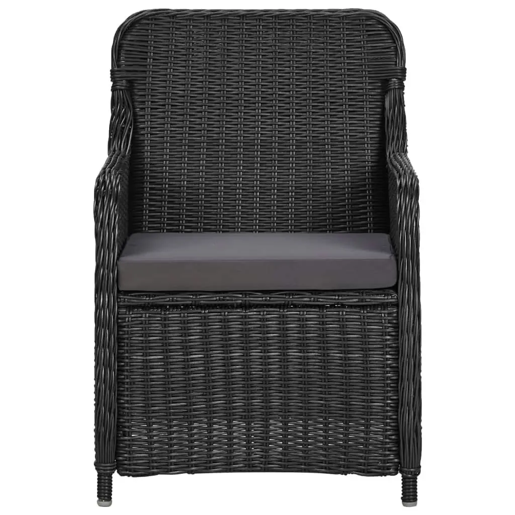 9 Piece Outdoor Dining Set Poly Rattan Black 3057806