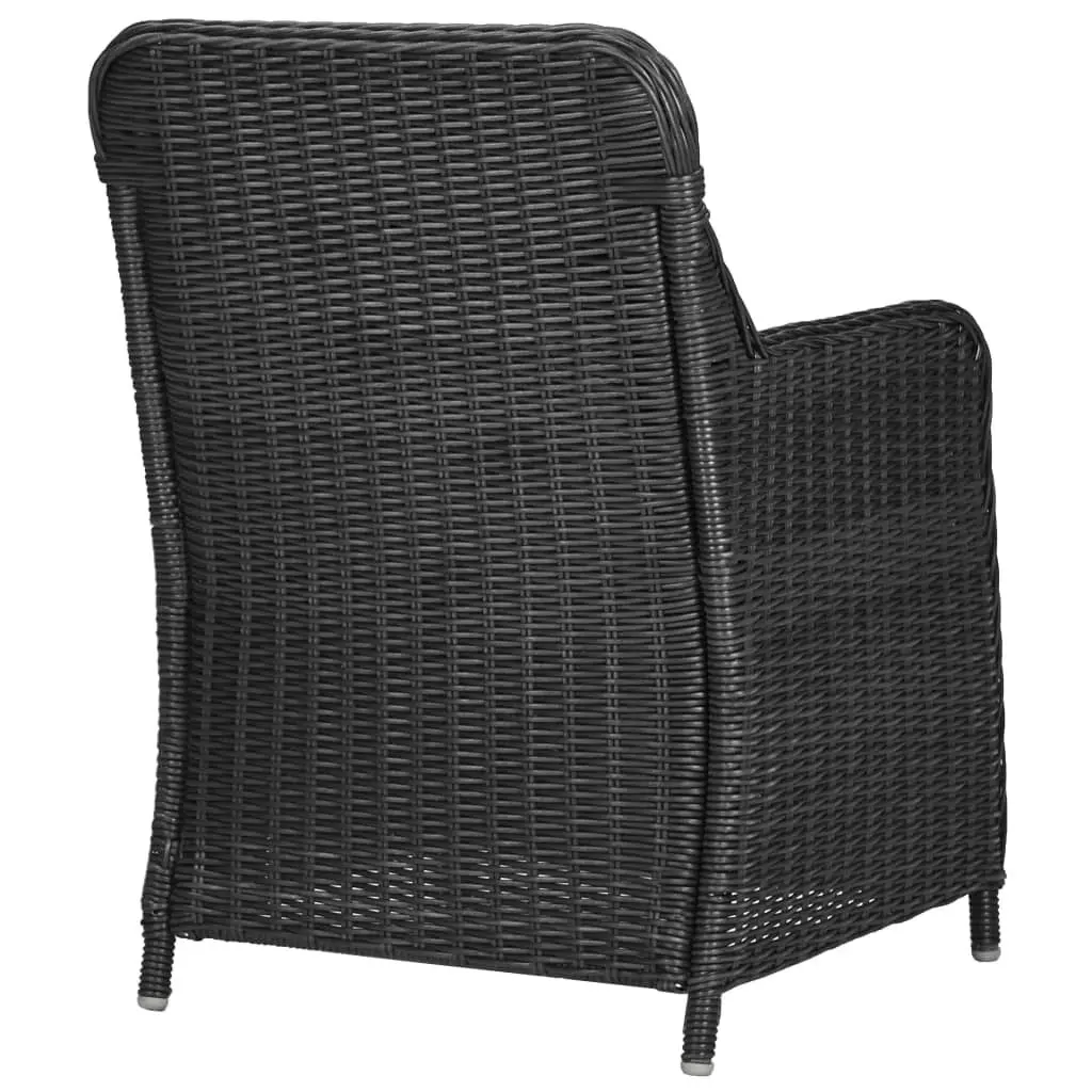 9 Piece Outdoor Dining Set Poly Rattan Black 3057806